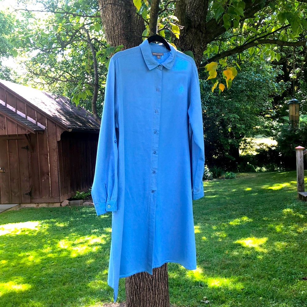 Horizon Blue Linen Duster